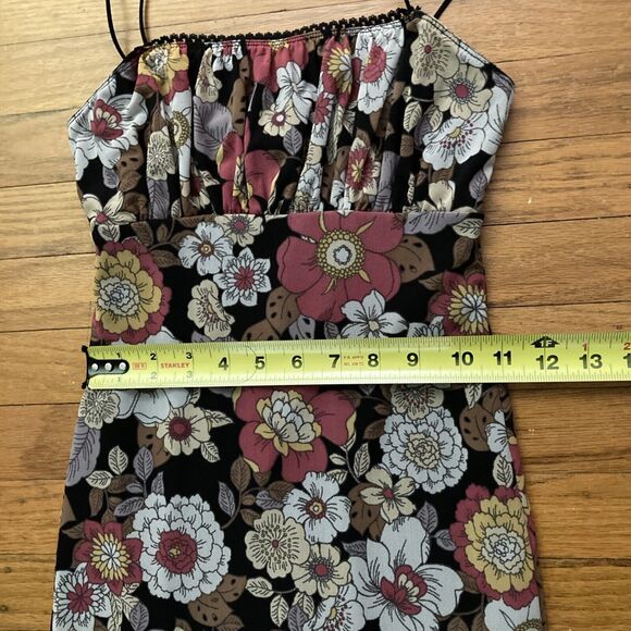 Forever 21 Mesh Slip Dress Size XS Floral Empire Waist Retro Y2K Fairy - Picture 7 of 8